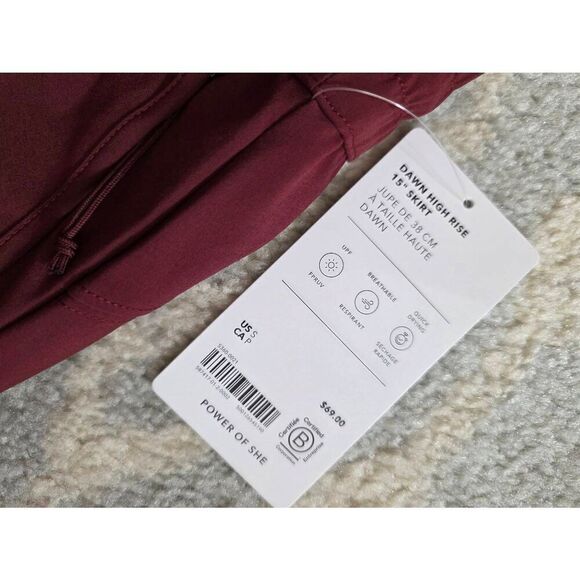 Athleta Down High Rise 15" Skirt. WINE US S NWT - Picture 8 of 8